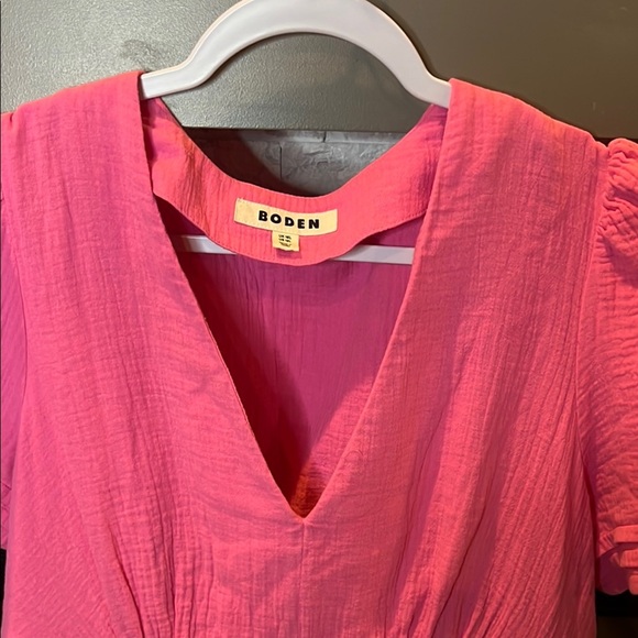 Boden Pink A Line Cotton short Sleeve Dress size 12L - Picture 3 of 16